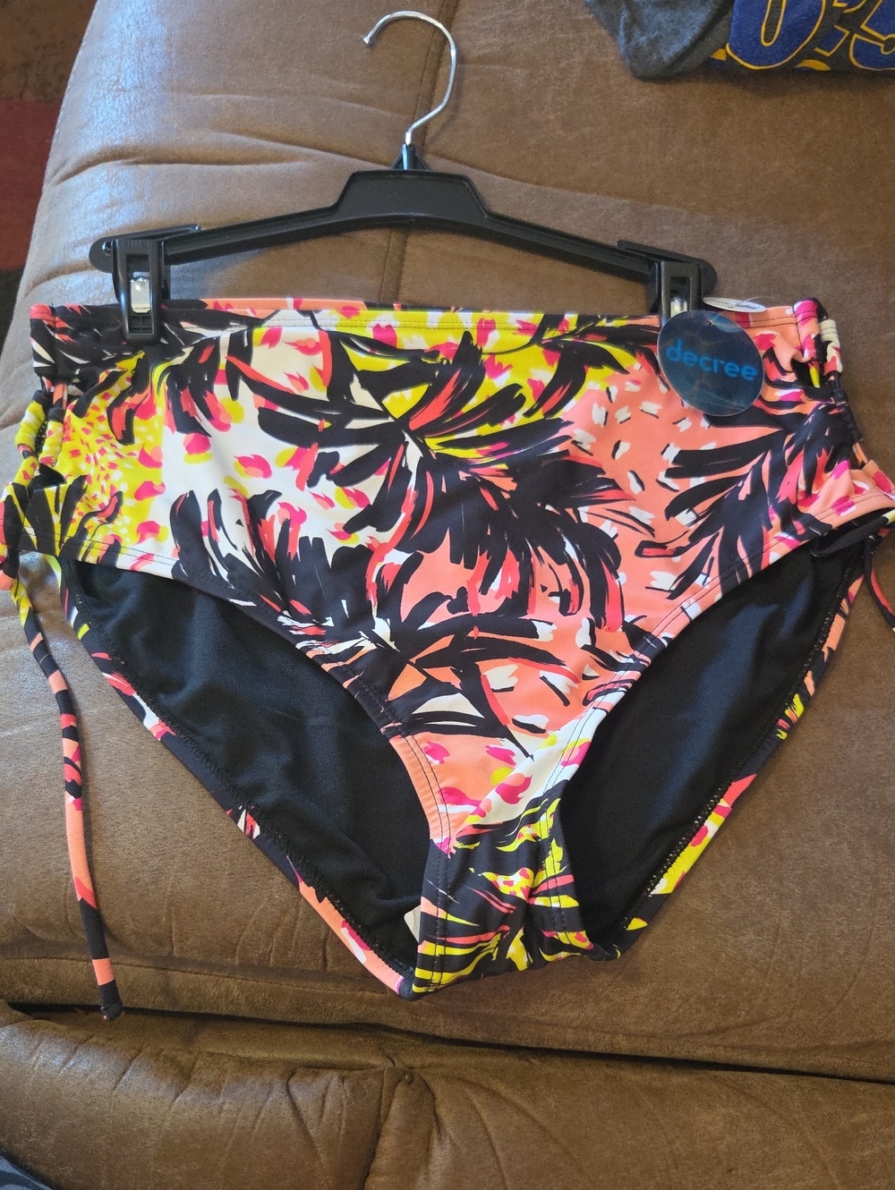 Decree Women's Coral Tropical High-Waist Swim Bottom